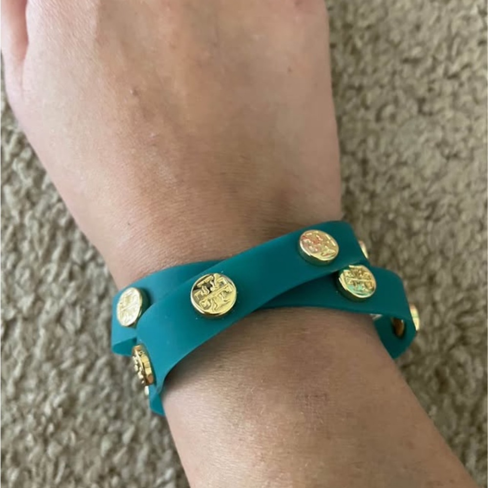 Tory Burch Teal and Gold Wrap bracelet (waterproof)